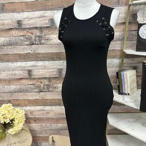 Almost Famous Black Textured Knit Bodycon Dress